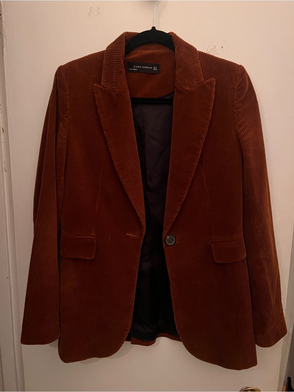 Zara Woman Rust Corduroy Blazer (S)